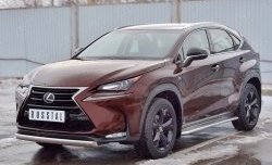 11 249 р. Защита переднего бампера (Ø75х42 мм, нержавейка) Russtal Lexus NX200 Z10 дорестайлинг (2014-2017)  с доставкой в г. Москва. Увеличить фотографию 2