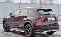 17 599 р. Защита заднего бампера (Ø42 мм с надписью, нержавейка) SLITKOFF  Lexus NX200  Z10 (2014-2017) дорестайлинг  с доставкой в г. Москва. Увеличить фотографию 2