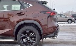 17 599 р. Защита заднего бампера (Ø42 мм с надписью, нержавейка) SLITKOFF  Lexus NX200  Z10 (2014-2017) дорестайлинг  с доставкой в г. Москва. Увеличить фотографию 3