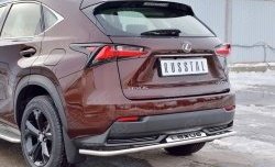 17 599 р. Защита заднего бампера (Ø42 мм с надписью, нержавейка) SLITKOFF  Lexus NX200  Z10 (2014-2017) дорестайлинг  с доставкой в г. Москва. Увеличить фотографию 4