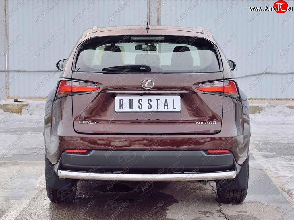 17 999 р. Защита заднего бампера (Ø63 мм, нержавейка) SLITKOFF Lexus NX200 Z10 дорестайлинг (2014-2017)  с доставкой в г. Москва