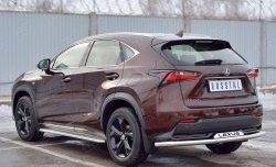 20 899 р. Защита заднего бампера (Ø63 мм с надписью, нержавейка) SLITKOFF Lexus NX200 Z10 дорестайлинг (2014-2017)  с доставкой в г. Москва. Увеличить фотографию 2