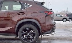 20 899 р. Защита заднего бампера (Ø63 мм с надписью, нержавейка) SLITKOFF Lexus NX200 Z10 дорестайлинг (2014-2017)  с доставкой в г. Москва. Увеличить фотографию 3