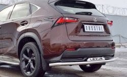 20 899 р. Защита заднего бампера (Ø63 мм с надписью, нержавейка) SLITKOFF Lexus NX200 Z10 дорестайлинг (2014-2017)  с доставкой в г. Москва. Увеличить фотографию 4