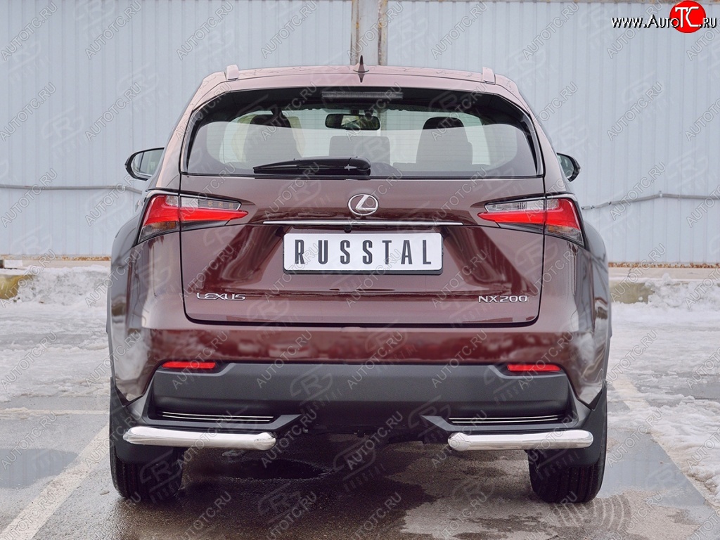 16 899 р. Защита заднего бампера (Ø63 мм уголки, нержавейка) SLITKOFF Lexus NX200 Z10 дорестайлинг (2014-2017)  с доставкой в г. Москва