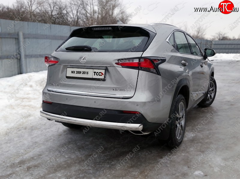 22 799 р. Защита заднего бампера (овальная) ТСС (нержавейка d75х42 мм) Lexus NX200 Z10 дорестайлинг (2014-2017)  с доставкой в г. Москва