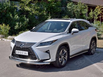 21 399 р. Защита переднего бампера (Ø63 мм, нержавейка, кроме F-Sport) SLITKOFF Lexus RX350L AL20 дорестайлинг (2017-2019)  с доставкой в г. Москва. Увеличить фотографию 2