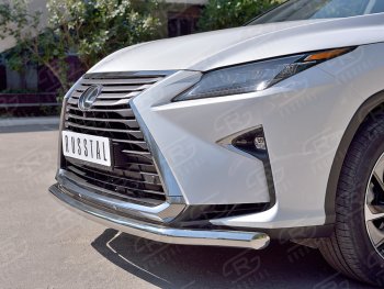 21 399 р. Защита переднего бампера (Ø63 мм, нержавейка, кроме F-Sport) SLITKOFF Lexus RX350L AL20 дорестайлинг (2017-2019)  с доставкой в г. Москва. Увеличить фотографию 4