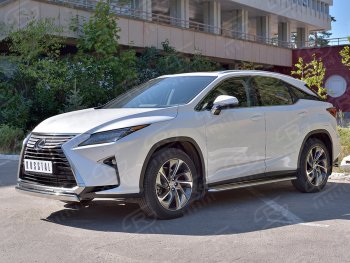 20 999 р. Защита переднего бампера (Ø75х42 мм, нержавейка, кроме F-Sport) Russtal Lexus RX350L AL20 рестайлинг (2019-2022)  с доставкой в г. Москва. Увеличить фотографию 2