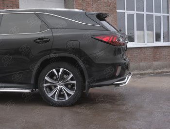 17 499 р. Защита заднего бампера (Ø42 мм волна, нержавейка, NOT F-SPORT) SLITKOFF Lexus RX350L AL20 рестайлинг (2019-2022)  с доставкой в г. Москва. Увеличить фотографию 3