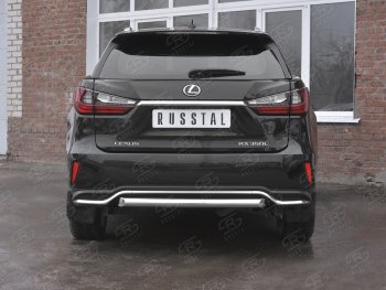 17 999 р. Защита заднего бампера (Ø63 мм, нержавейка, NOT F-SPORT) SLITKOFF  Lexus RX350L  AL20 (2017-2022) дорестайлинг, рестайлинг  с доставкой в г. Москва. Увеличить фотографию 1