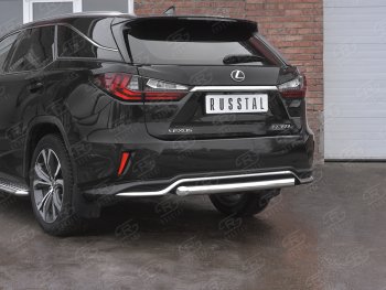 17 999 р. Защита заднего бампера (Ø63 мм, нержавейка, NOT F-SPORT) SLITKOFF  Lexus RX350L  AL20 (2017-2022) дорестайлинг, рестайлинг  с доставкой в г. Москва. Увеличить фотографию 2