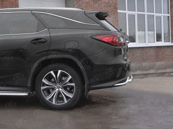 17 999 р. Защита заднего бампера (Ø63 мм, нержавейка, NOT F-SPORT) SLITKOFF  Lexus RX350L  AL20 (2017-2022) дорестайлинг, рестайлинг  с доставкой в г. Москва. Увеличить фотографию 3