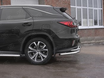 22 499 р. Защита заднего бампера (Ø63 и 42 мм, нержавейка, NOT F-SPORT) SLITKOFF Lexus RX350L AL20 рестайлинг (2019-2022)  с доставкой в г. Москва. Увеличить фотографию 3