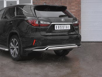 12 949 р. Защита заднего бампера (Ø75х42 мм, нержавейка, NOT F-SPORT) Russtal  Lexus RX350L  AL20 (2017-2022) дорестайлинг, рестайлинг  с доставкой в г. Москва. Увеличить фотографию 2