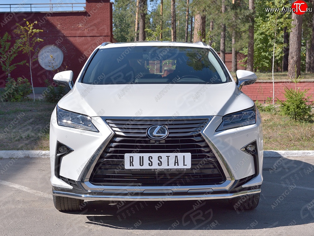 15 249 р. Защита переднего бампера (Ø42 мм, нержавейка) SLITKOFF  Lexus RX  200T (2015-2017) AL20 дорестайлинг  с доставкой в г. Москва