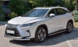 19 549 р. Защита переднего бампера (2 трубыØ63 и 42 мм, нержавейка) SLITKOFF  Lexus RX  200T (2015-2017) AL20 дорестайлинг  с доставкой в г. Москва. Увеличить фотографию 2