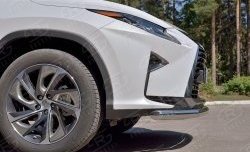 16 949 р. Защита переднего бампера (Ø63 мм, нержавейка) SLITKOFF  Lexus RX  200T (2015-2017) AL20 дорестайлинг  с доставкой в г. Москва. Увеличить фотографию 3