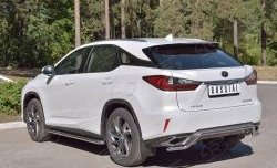 18 999 р. Защита заднего бампера (Ø42 мм волна, нержавейка) SLITKOFF Lexus RX 200T AL20 дорестайлинг (2015-2017)  с доставкой в г. Москва. Увеличить фотографию 2