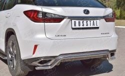 18 999 р. Защита заднего бампера (Ø42 мм волна, нержавейка) SLITKOFF Lexus RX 200T AL20 дорестайлинг (2015-2017)  с доставкой в г. Москва. Увеличить фотографию 3