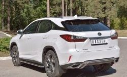 17 999 р. Защита заднего бампера (Ø42 мм волна под машину, нержавейка) SLITKOFF Lexus RX 200T AL20 дорестайлинг (2015-2017)  с доставкой в г. Москва. Увеличить фотографию 2