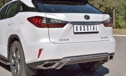 17 999 р. Защита заднего бампера (Ø42 мм волна под машину, нержавейка) SLITKOFF Lexus RX 200T AL20 дорестайлинг (2015-2017)  с доставкой в г. Москва. Увеличить фотографию 3