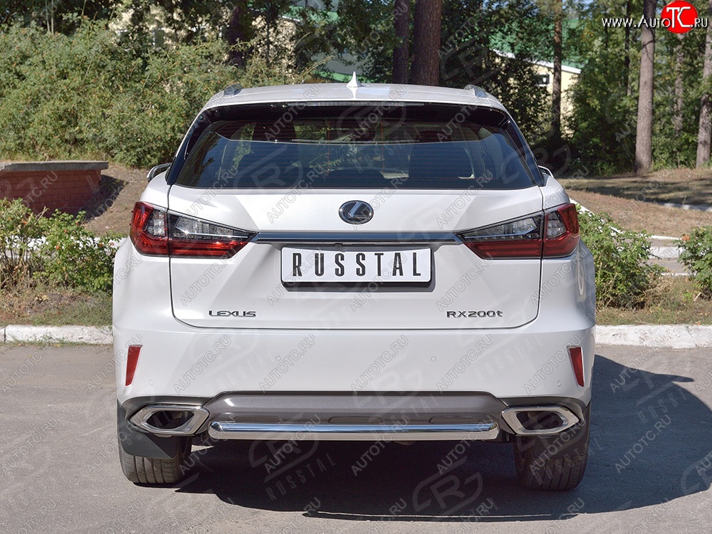 18 799 р. Защита заднего бампера (Ø63 мм, окрашенная) SLITKOFF  Lexus RX  200T (2015-2017) AL20 дорестайлинг  с доставкой в г. Москва