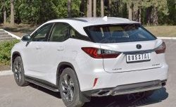 15 649 р. Защита заднего бампера (Ø75x42 мм, нержавейка) Russtal Lexus RX 200T AL20 дорестайлинг (2015-2017)  с доставкой в г. Москва. Увеличить фотографию 2