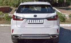 15 649 р. Защита заднего бампера (Ø75x42 мм, нержавейка) Russtal Lexus RX 200T AL20 дорестайлинг (2015-2017)  с доставкой в г. Москва. Увеличить фотографию 1