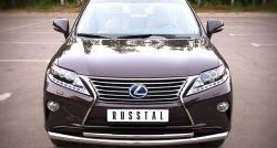 Защита переднего бампера (2 трубыØ63 и 42 мм, нержавейка) SLITKOFF Lexus RX350 AL10 дорестайлинг (2008-2012)