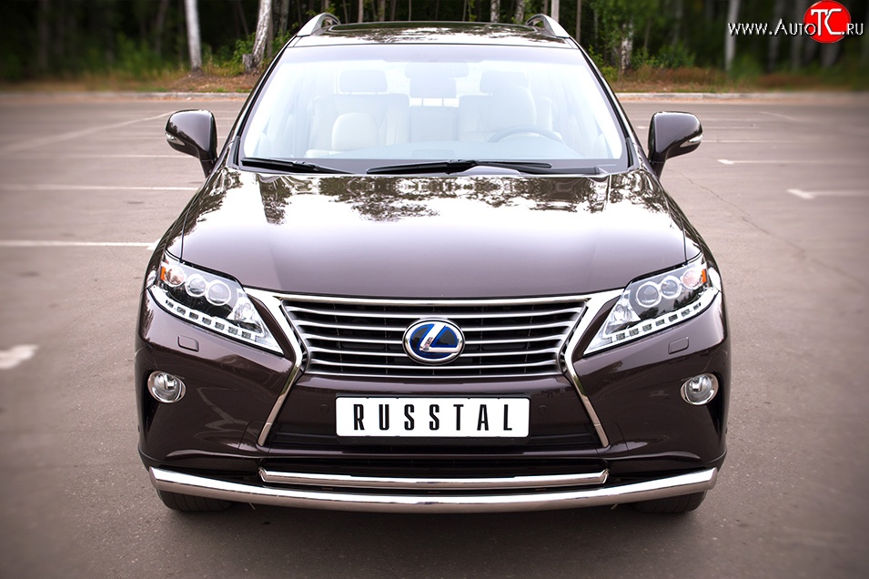 17 999 р. Защита переднего бампера (2 трубыØ63 и 42 мм, нержавейка) SLITKOFF Lexus RX350 AL10 дорестайлинг (2008-2012)  с доставкой в г. Москва