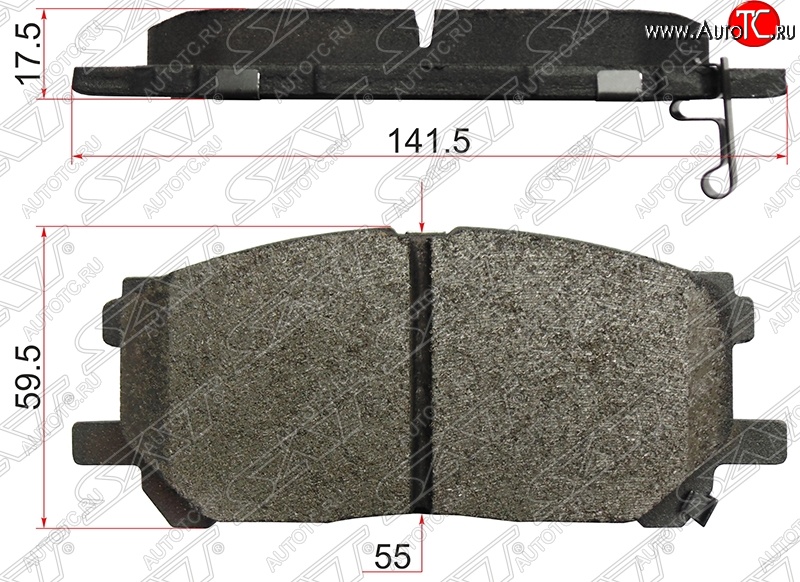 1 199 р. Колодки тормозные SAT (передние)  Lexus RX270  AL10 (2010-2012), Lexus RX350  AL10 (2008-2012), Lexus RX450H  AL10 (2009-2012), Toyota Harrier  XU30 (2003-2013), Toyota Highlander  XU40 (2007-2010)  с доставкой в г. Москва