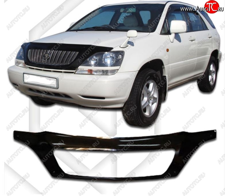 2 599 р. Дефлектор капота CA-Plastiс exclusive  Lexus RX300  XU10 (1995-2001) дорестайлинг (Classic черный, Без надписи)  с доставкой в г. Москва