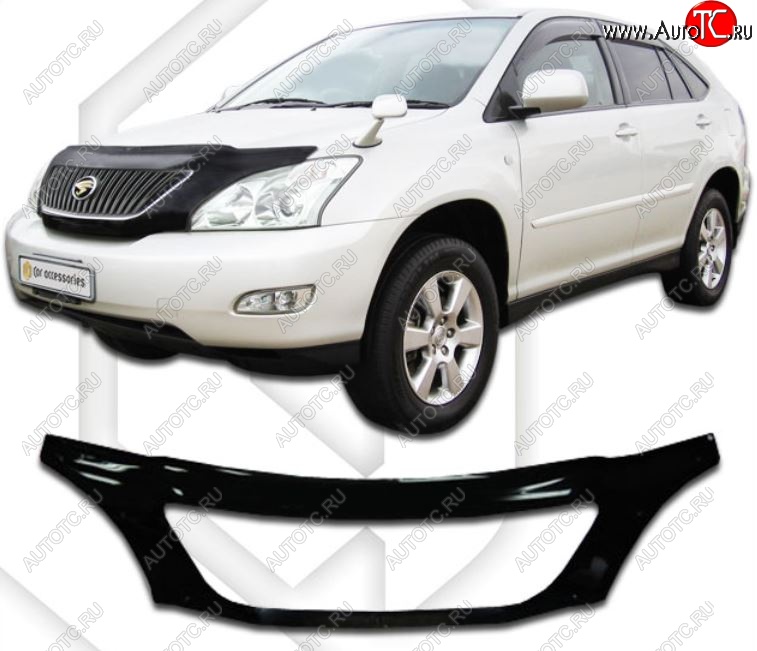 2 899 р. Дефлектор капота CA-Plastiс exclusive  Lexus RX300  XU30 - RX400H  XU30 (Classic черный, Без надписи)  с доставкой в г. Москва