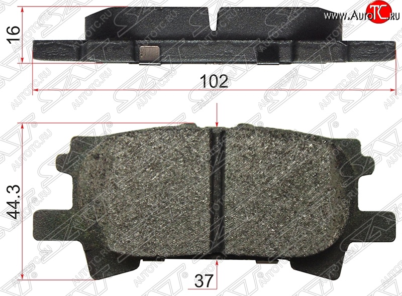 689 р. Колодки тормозные SAT (задние)  Lexus RX300  XU30 (2003-2006), Lexus RX330  XU30 (2003-2006), Lexus RX350  XU30 (2003-2006), Toyota Harrier  XU30 (2003-2013), Toyota Highlander ( XU20,  XU40) (2000-2010), Toyota Kluger ( XU20,  XU40) (2000-2010)  с доставкой в г. Москва