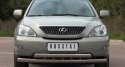 24 999 р. Защита переднего бампера (2 трубыØ75х42 мм, нержавейка) Russtal Lexus RX330 XU30 (2003-2006)  с доставкой в г. Москва. Увеличить фотографию 3