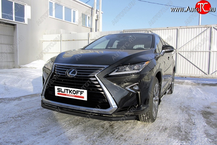 14 649 р. Защита переднего бампер Slitkoff Lexus RX350 AL20 дорестайлинг (2015-2019) (Цвет: серебристый)  с доставкой в г. Москва