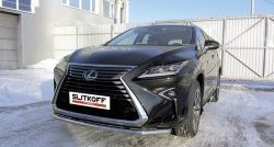 Одинарная защита переднего бампера диаметром 57 мм Slitkoff Lexus RX350 AL20 дорестайлинг (2015-2019)