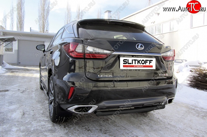 9 949 р. Защита задняя Slitkoff  Lexus RX350  AL20 (2015-2019) дорестайлинг (Цвет: серебристый)  с доставкой в г. Москва