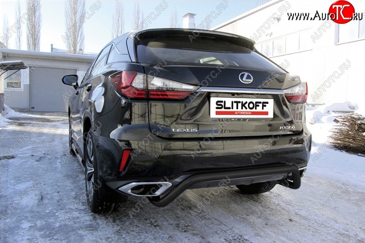 11 299 р. Защита задняя Slitkoff  Lexus RX350  AL20 (2015-2019) дорестайлинг (Цвет: серебристый)  с доставкой в г. Москва