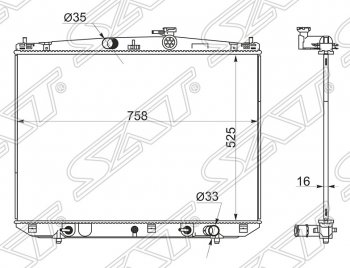 Радиатор двигателя (пластинчатый, МКПП/АКПП) SAT Lexus RX350 AL20 дорестайлинг (2015-2019)