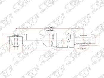 Амортизатор задний SAT (LH=RH) Lexus RX350 XU30 дорестайлинг (2003-2006)
