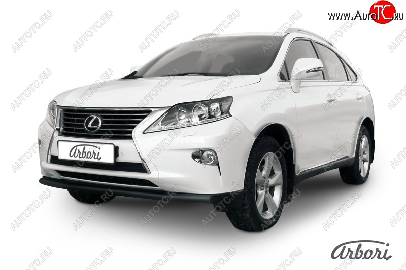 9 845 р. Защита переднего бампера Arbori (черная, 1 труба d57 mm). Lexus RX350 AL10 рестайлинг (2012-2015)  с доставкой в г. Москва