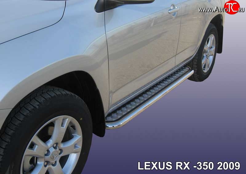 22 699 р. Широкая защита порогов Slitkoff  Lexus RX350  AL10 (2008-2012) дорестайлинг (Нержавейка, Полированная)  с доставкой в г. Москва