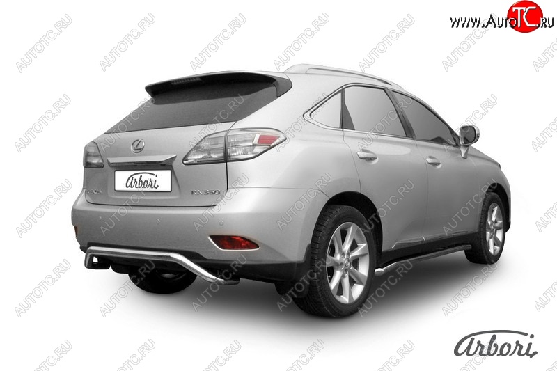 15 749 р. Защита заднего бампера Arbori (скоба, нержавейка, 1 труба d57 mm). Lexus RX350 AL10 дорестайлинг (2008-2012)  с доставкой в г. Москва