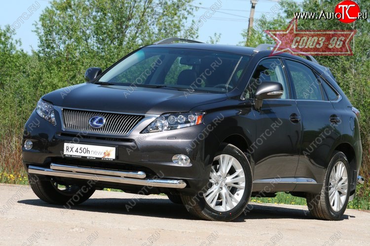 28 709 р. Защита переднего бампера двойная Souz-96 (d76/60) Lexus RX450H AL10 дорестайлинг (2009-2012)  с доставкой в г. Москва