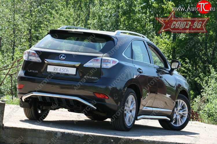 25 649 р. Защита заднего бампера Souz-96 (d60 с элементами из профиля) Lexus RX450H AL10 дорестайлинг (2009-2012)  с доставкой в г. Москва