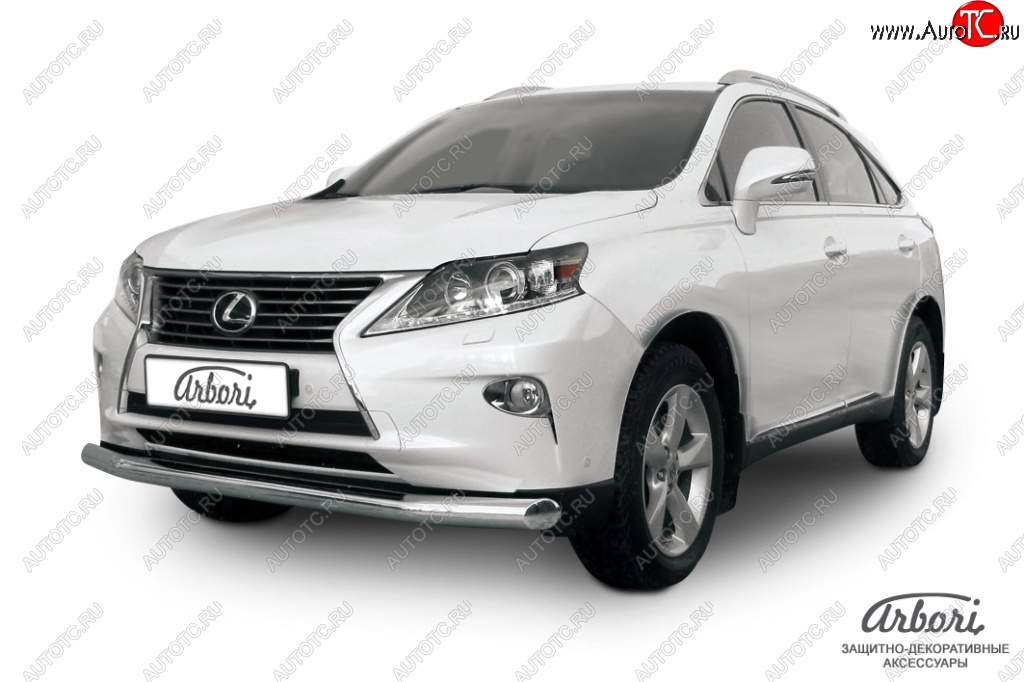 20 879 р. Защита переднего бампера Arbori (нержавейка, 1 труба d76 mm). Lexus RX350 AL10 рестайлинг (2012-2015)  с доставкой в г. Москва