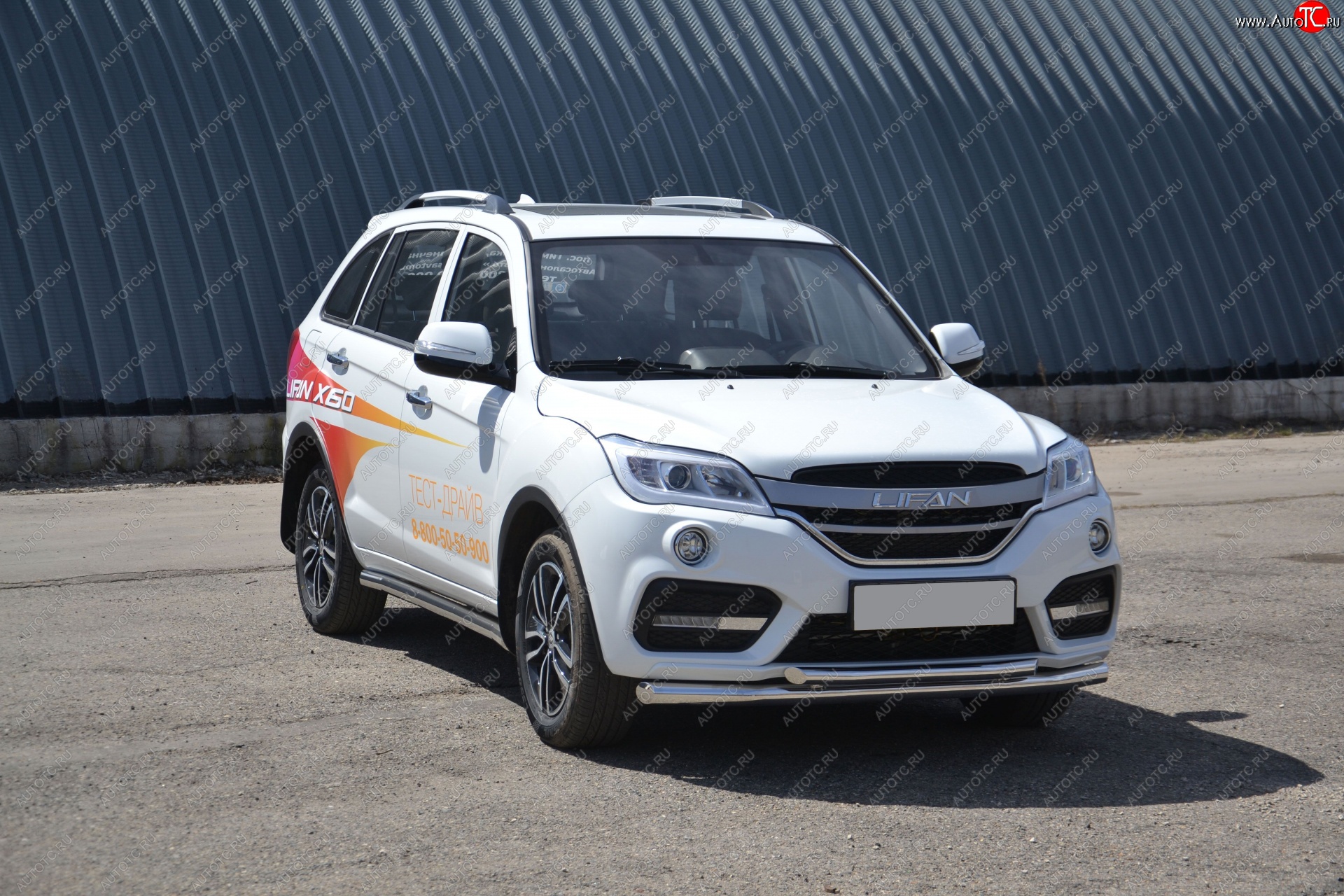 14 499 р. Защита переднего бампера двойная из труб d63/51 мм Petroil Tuning Lifan X60 2-ой рестайлинг (2016-2025) (Нержавеющая полированная сталь)  с доставкой в г. Москва