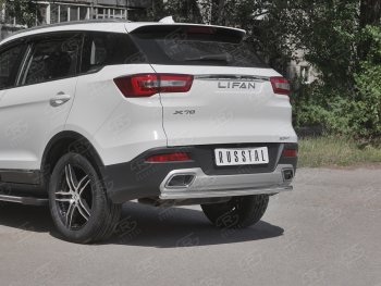 16 999 р. Защита заднего бампера (Ø63/42 мм, нержавейка) SLITKOFF Lifan X70 (2018-2024)  с доставкой в г. Москва. Увеличить фотографию 2